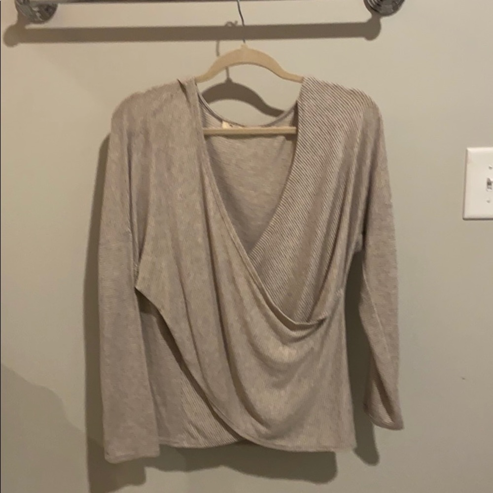 3 for $25 gray and white striped top